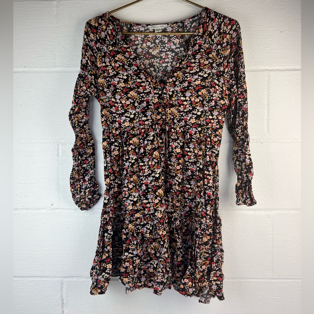 American Eagle Long Sleeve Floral Mini Dress, XS